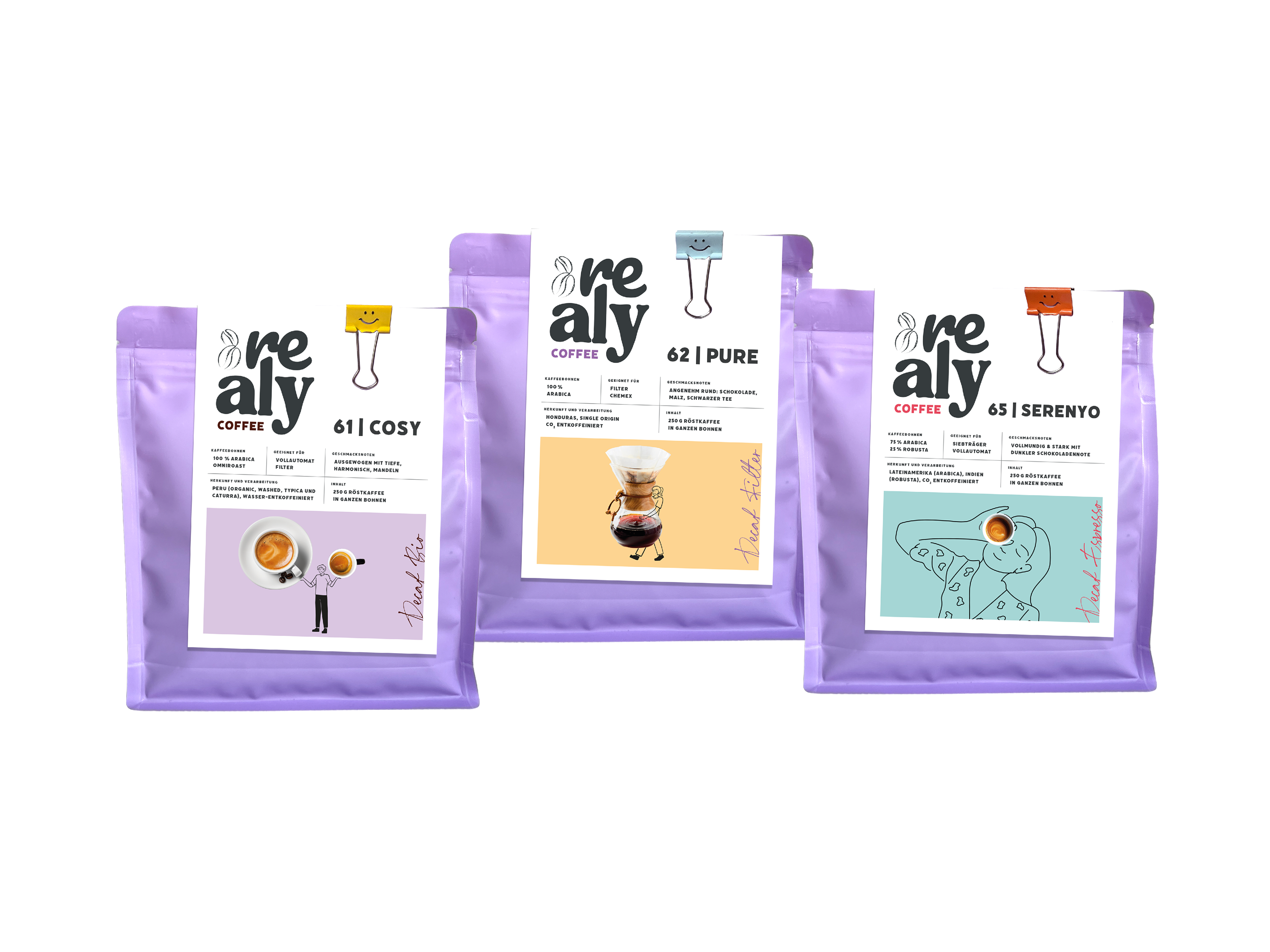 3x ohne | Cosy · Pure · Serenyo